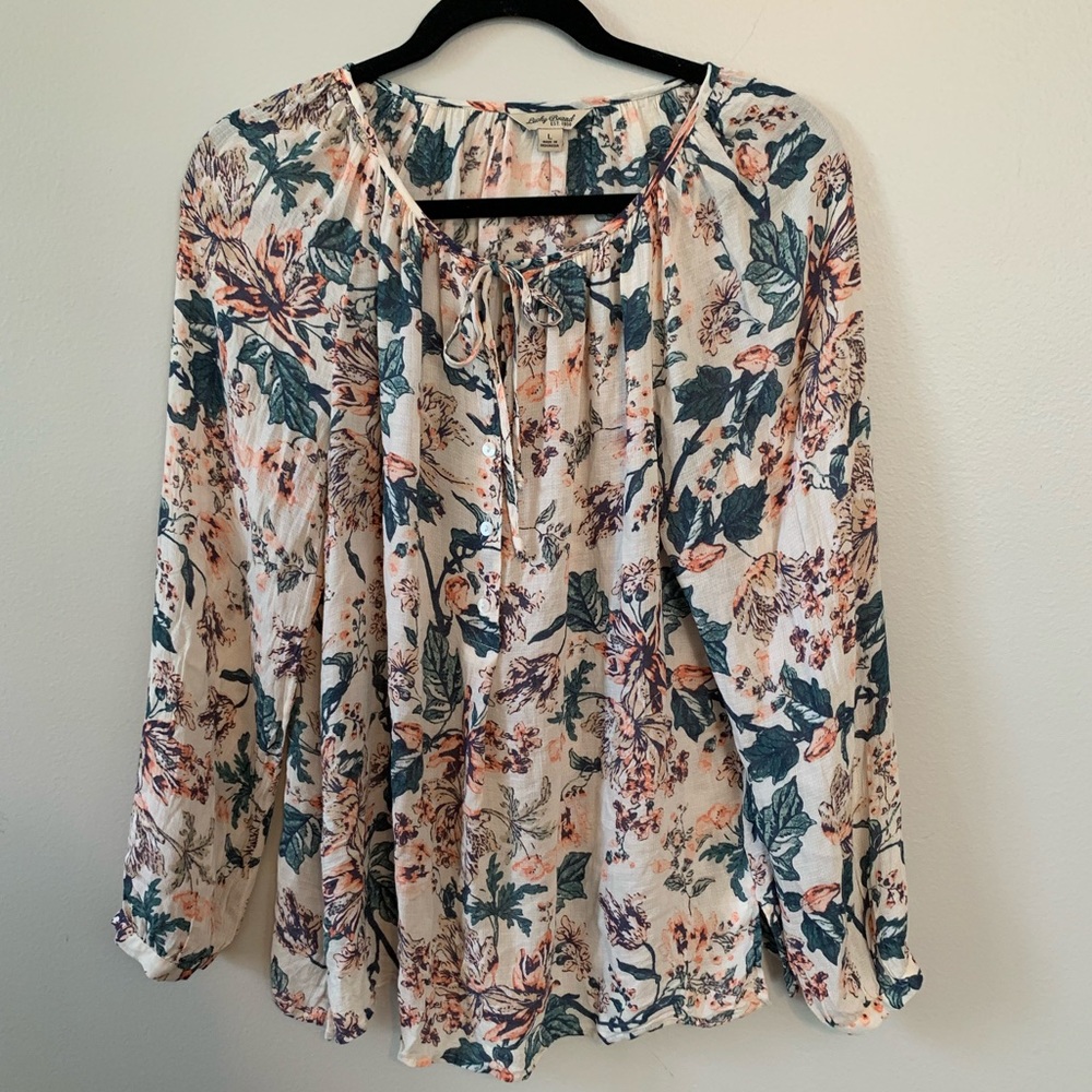 Lucky Brand Floral Popover Blouse